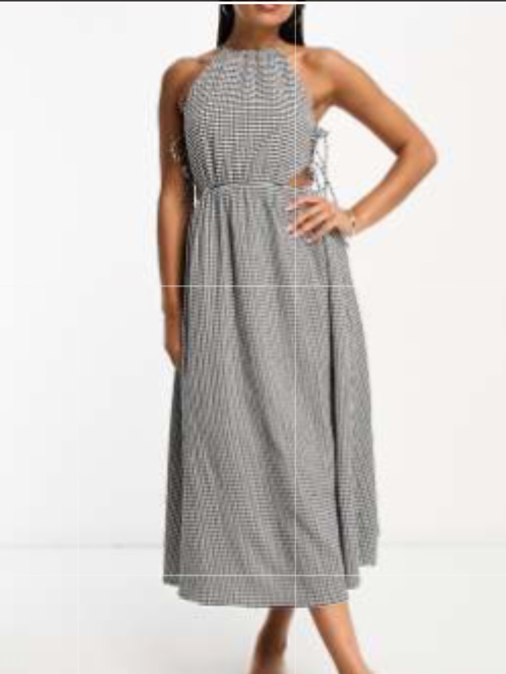 The Frolic rubellite woven tie hater maxi summer dress black white gingham